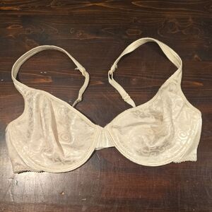 Vassarette Satin & Lace Underwire Bra - Champagne Cream - Size 36C